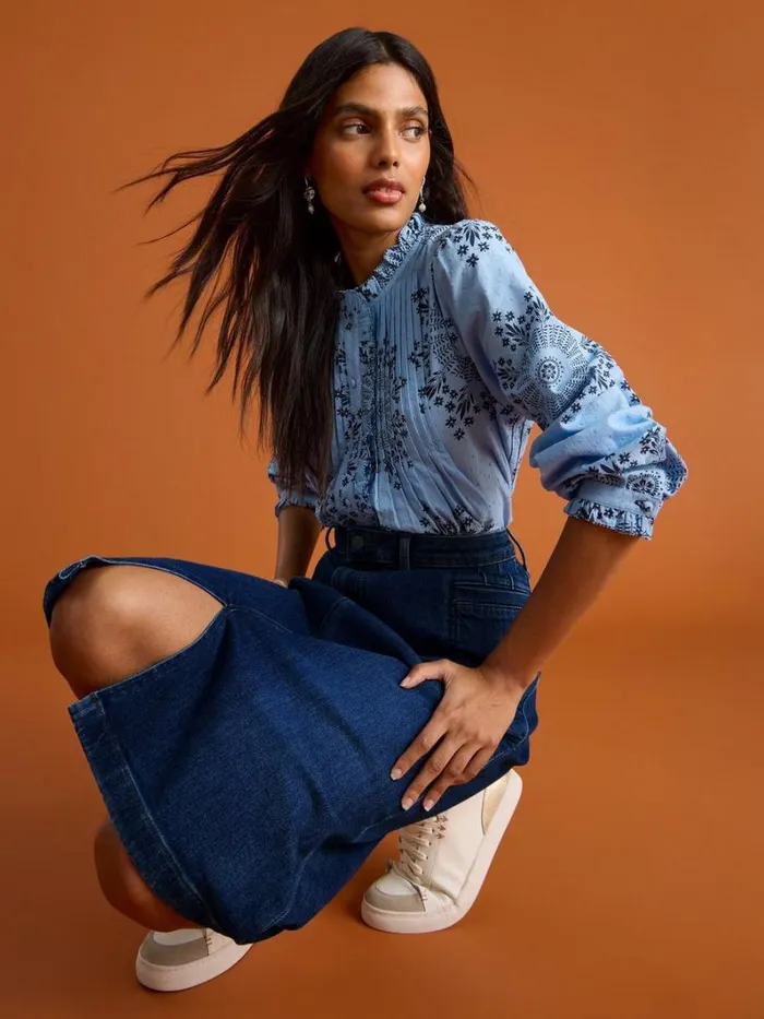 White Stuff SKIRTS Penny Denim Midi Skirt Mid Denim 8211 Women White Stuff SKIRTS Penny Denim Midi Skirt Mid Denim 8211 Women