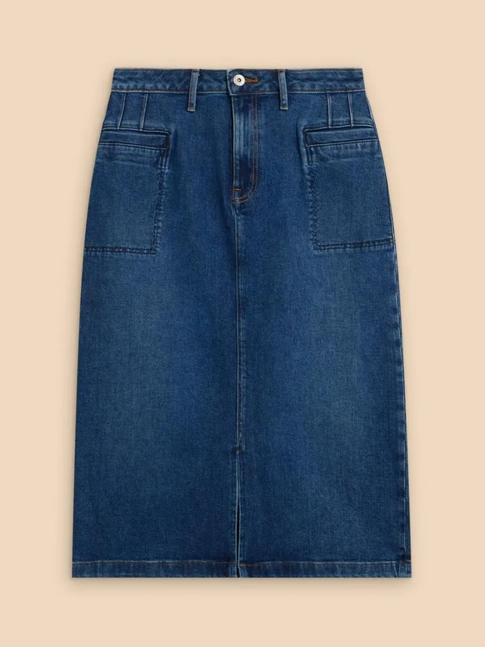 White Stuff SKIRTS Penny Denim Midi Skirt Mid Denim 8211 Women White Stuff SKIRTS Penny Denim Midi Skirt Mid Denim 8211 Women