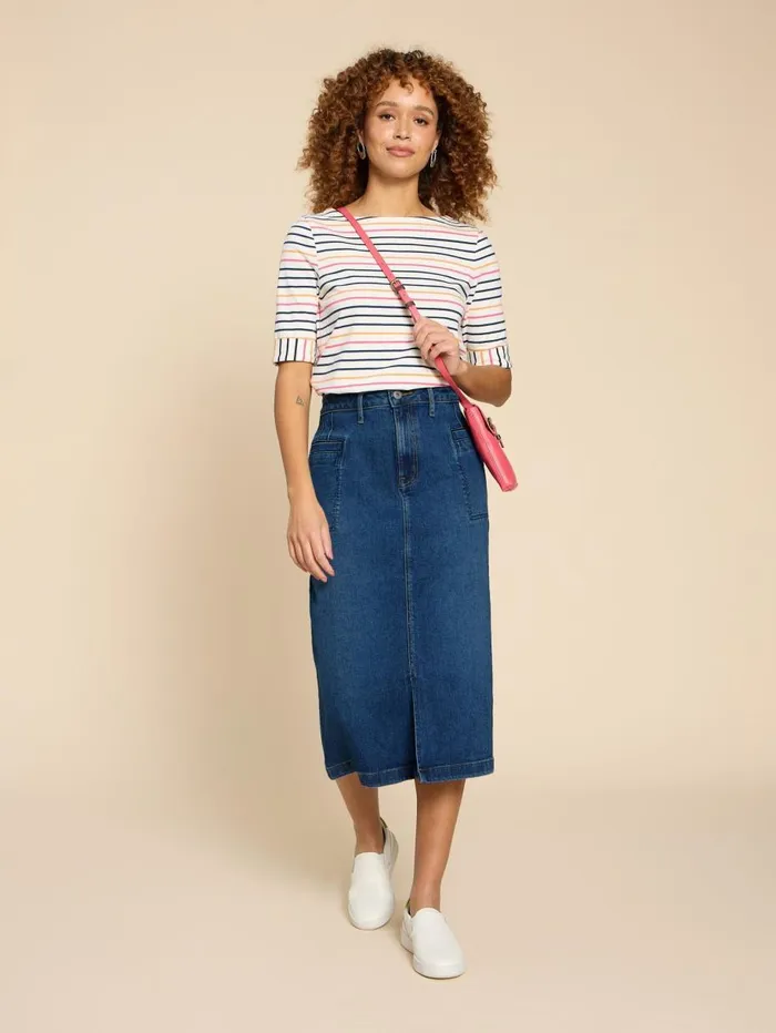 White Stuff SKIRTS Penny Denim Midi Skirt Mid Denim 8211 Women White Stuff SKIRTS Penny Denim Midi Skirt Mid Denim 8211 Women