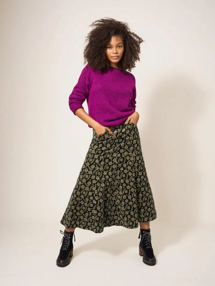White Stuff SKIRTS Quinn Organic Cord Skirt Green Multi 8211 Women