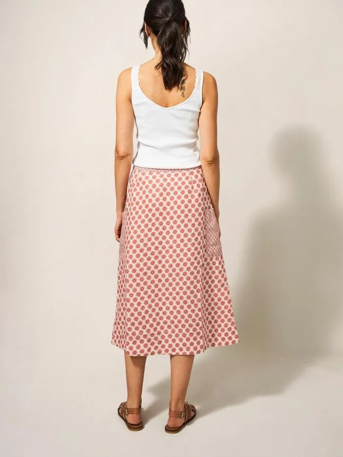 White Stuff SKIRTS Wilma Linen Wrap Skirt Red Multi 8211 Women White Stuff SKIRTS Wilma Linen Wrap Skirt Red Multi 8211 Women