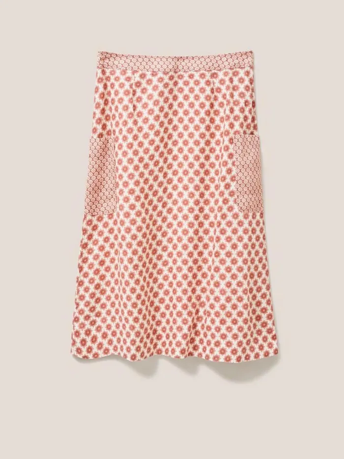 White Stuff SKIRTS Wilma Linen Wrap Skirt Red Multi 8211 Women White Stuff SKIRTS Wilma Linen Wrap Skirt Red Multi 8211 Women