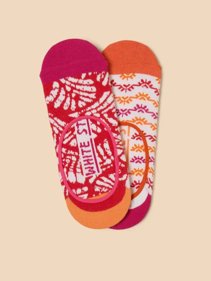 White Stuff SOCKS 2 Pack Palm Leaf No Show Socks Orange Multi 8211 Women White Stuff SOCKS 2 Pack Palm Leaf No Show Socks Orange Multi 8211 Women