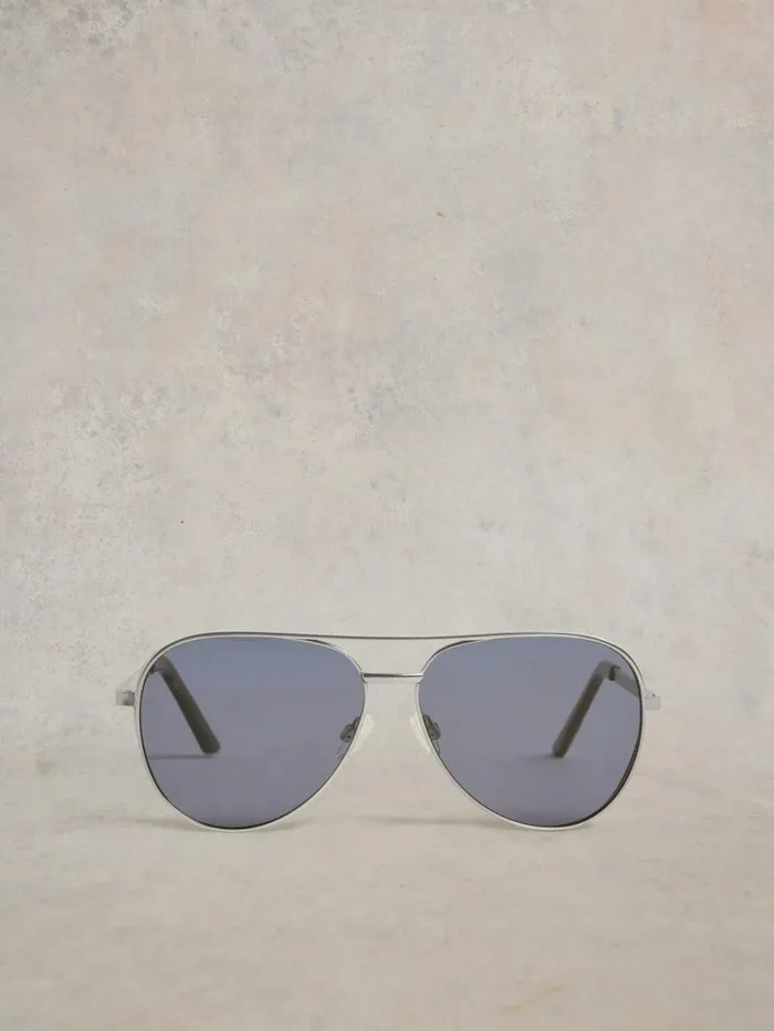 White Stuff SUNGLASSES Hana Aviator Sunglasses Silver Tone Metallic 8211 Women White Stuff SUNGLASSES Hana Aviator Sunglasses Silver Tone Metallic 8211 Women
