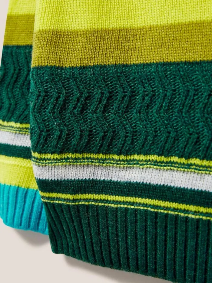 White Stuff SWEATS Stripe Jumper Green Multi 8211 Kids