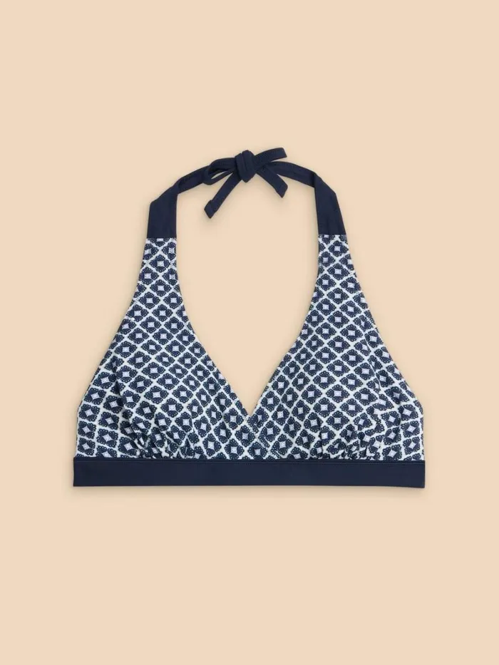 White Stuff SWIMWEAR Sunshine Reversible Halter Neck Bikini Top Navy Multi 8211 Women White Stuff SWIMWEAR Sunshine Reversible Halter Neck Bikini Top Navy Multi 8211 Women