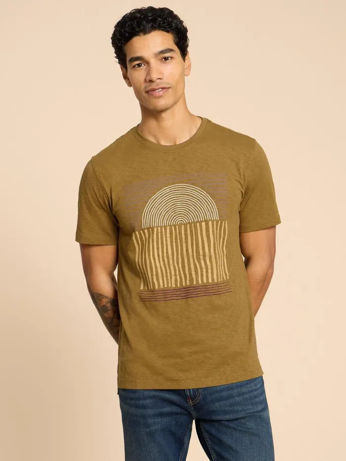 White Stuff TSHIRTS Abstract Sun Graphic Tee Green Print 8211 Men White Stuff TSHIRTS Abstract Sun Graphic Tee Green Print 8211 Men