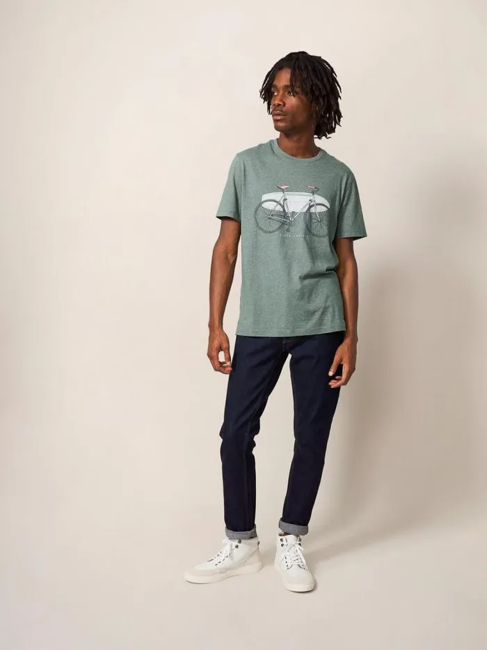 White Stuff TSHIRTS Beach Crusier Graphic Tee Dusty Green 8211 Men