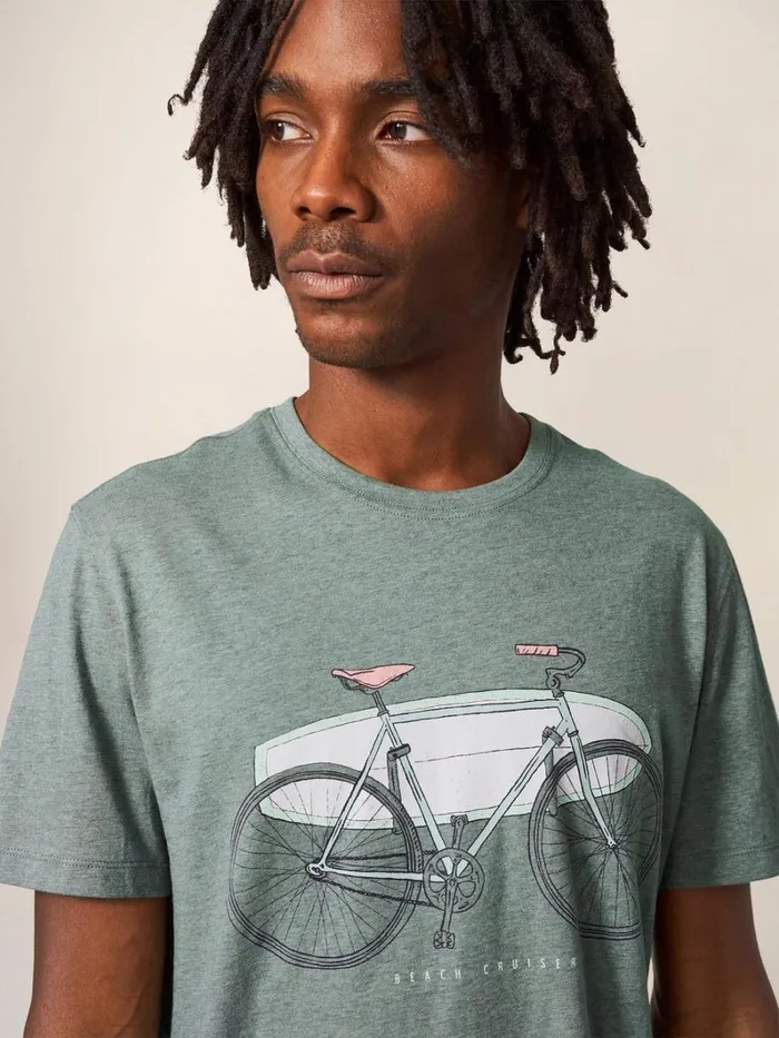 White Stuff TSHIRTS Beach Crusier Graphic Tee Dusty Green 8211 Men White Stuff TSHIRTS Beach Crusier Graphic Tee Dusty Green 8211 Men