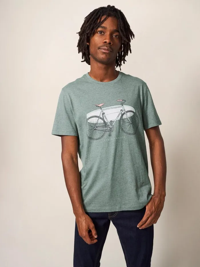 White Stuff TSHIRTS Beach Crusier Graphic Tee Dusty Green 8211 Men White Stuff TSHIRTS Beach Crusier Graphic Tee Dusty Green 8211 Men