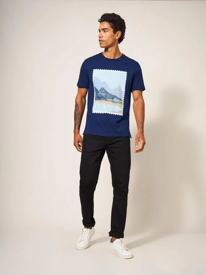 White Stuff TSHIRTS Foroyar Graphic Tshirt French Navy 8211 Men
