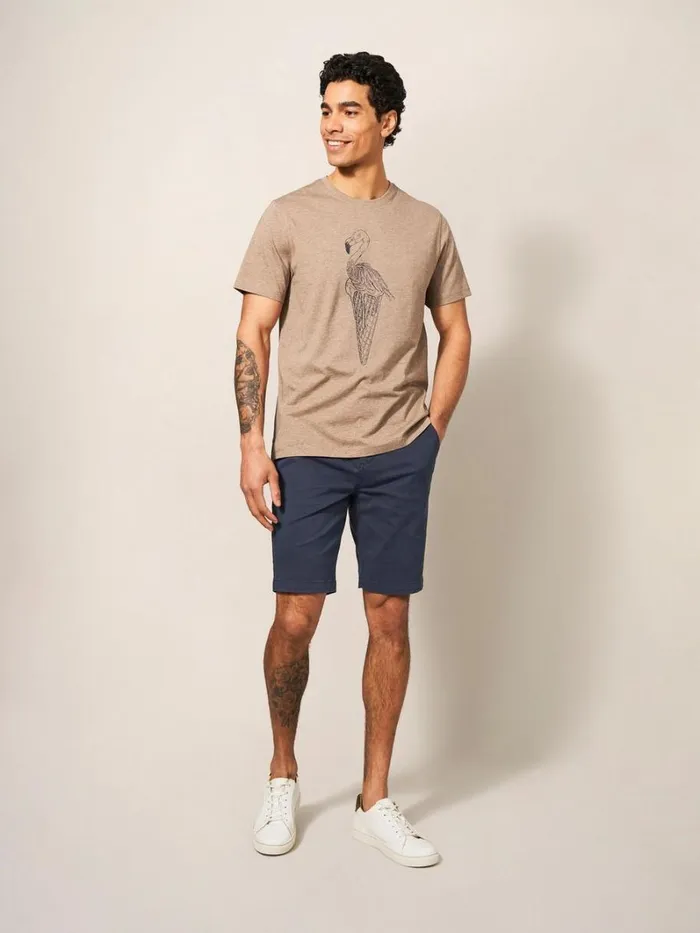 White Stuff TSHIRTS Ice Cream Flamingo Graphic Tee Mid Pink 8211 Men