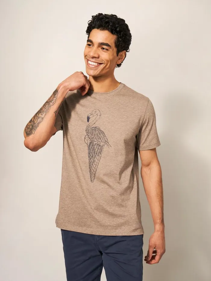 White Stuff TSHIRTS Ice Cream Flamingo Graphic Tee Mid Pink 8211 Men White Stuff TSHIRTS Ice Cream Flamingo Graphic Tee Mid Pink 8211 Men