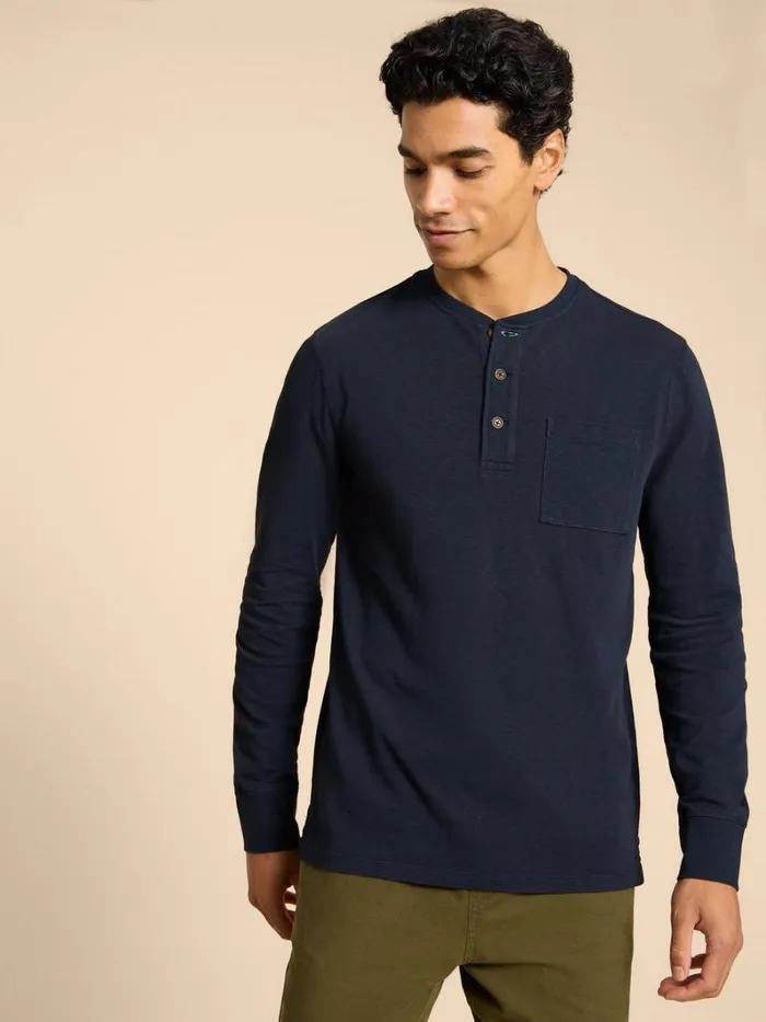 White Stuff TSHIRTS Newton LS Henley Dark Navy 8211 Men White Stuff TSHIRTS Newton LS Henley Dark Navy 8211 Men