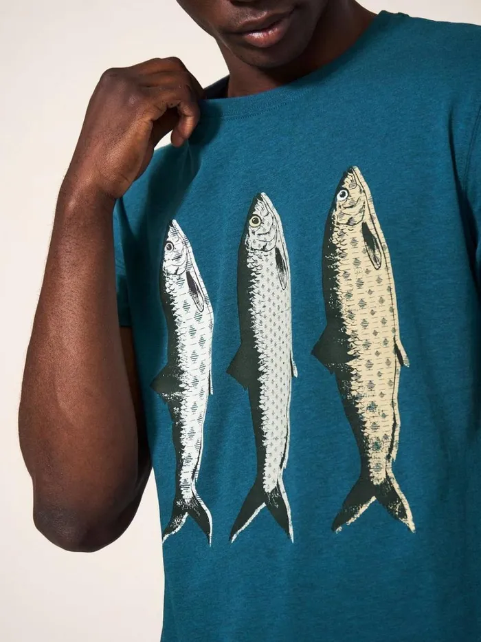 White Stuff TSHIRTS Pattern Fish Graphic Tshirt Mid Teal 8211 Men White Stuff TSHIRTS Pattern Fish Graphic Tshirt Mid Teal 8211 Men