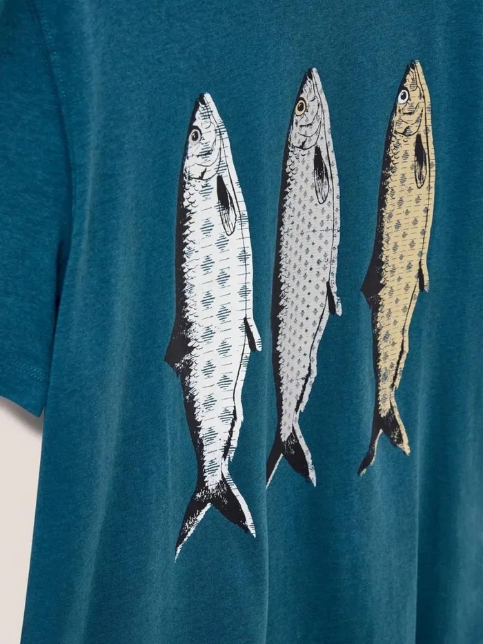 White Stuff TSHIRTS Pattern Fish Graphic Tshirt Mid Teal 8211 Men White Stuff TSHIRTS Pattern Fish Graphic Tshirt Mid Teal 8211 Men