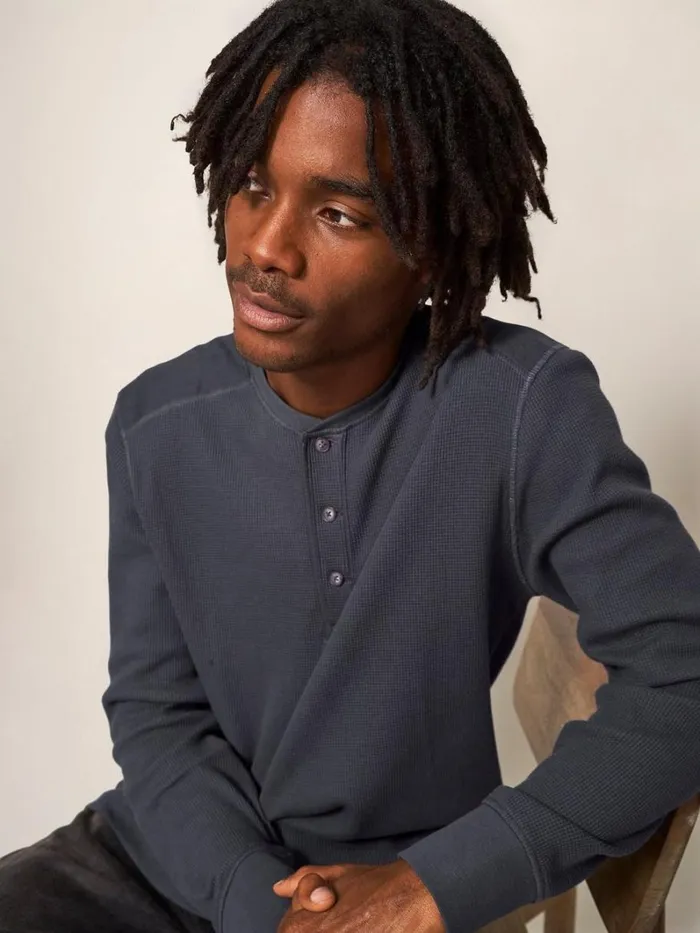 White Stuff TSHIRTS Porter Waffle Henley Dark Grey 8211 Men White Stuff TSHIRTS Porter Waffle Henley Dark Grey 8211 Men