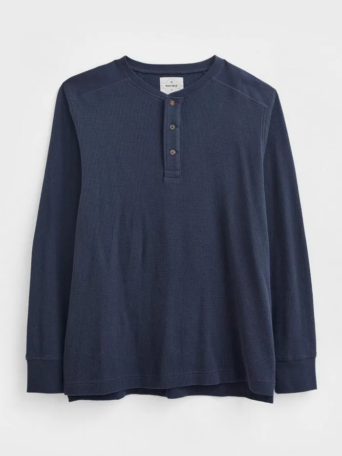 White Stuff TSHIRTS Porter Waffle Henley Dark Navy 8211 Men White Stuff TSHIRTS Porter Waffle Henley Dark Navy 8211 Men