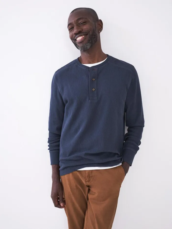 White Stuff TSHIRTS Porter Waffle Henley Dark Navy 8211 Men White Stuff TSHIRTS Porter Waffle Henley Dark Navy 8211 Men