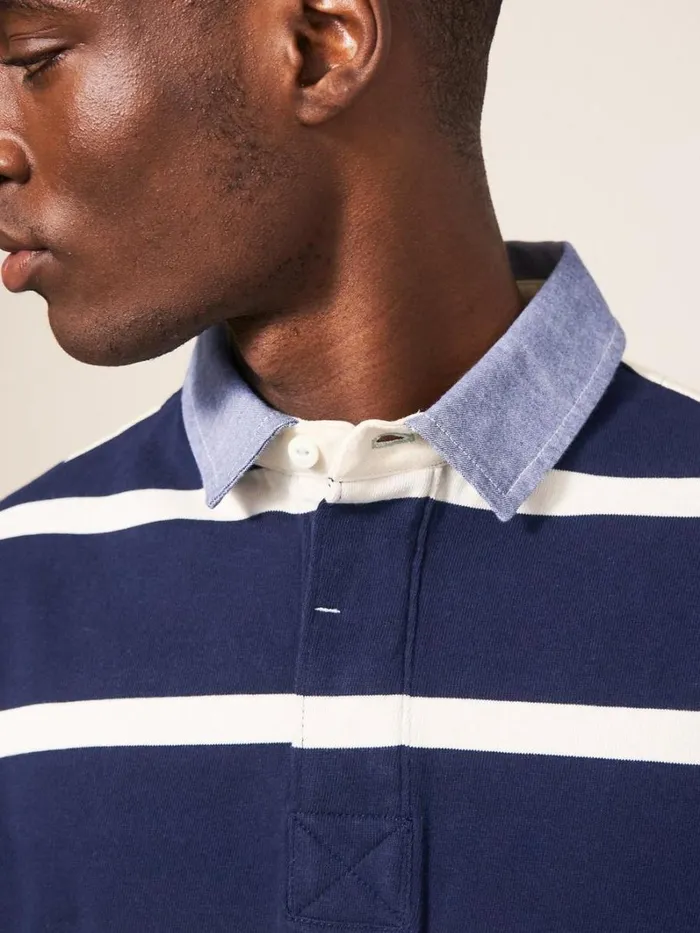 White Stuff TSHIRTS Raven Striped Rugby Dark Navy 8211 Men