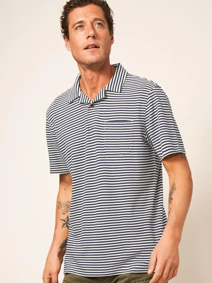 White Stuff TSHIRTS Revere Stripe Polo Dark Navy 8211 Men White Stuff TSHIRTS Revere Stripe Polo Dark Navy 8211 Men