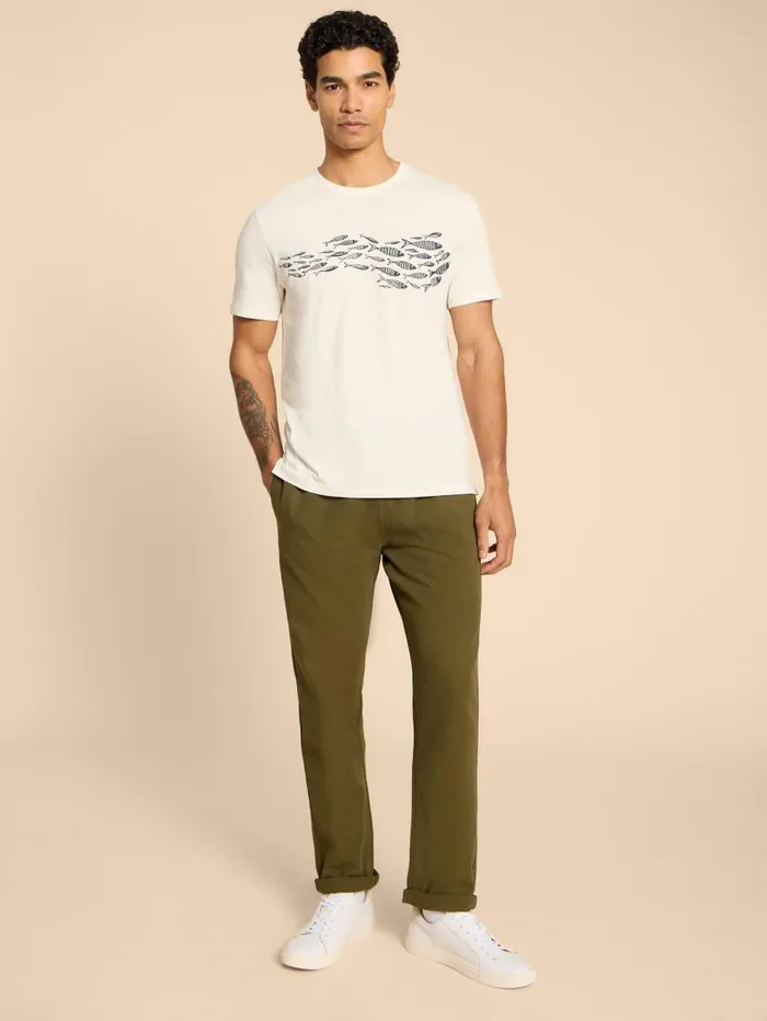 White Stuff TSHIRTS Shoal Fish Graphic Tee White Print 8211 Men White Stuff TSHIRTS Shoal Fish Graphic Tee White Print 8211 Men