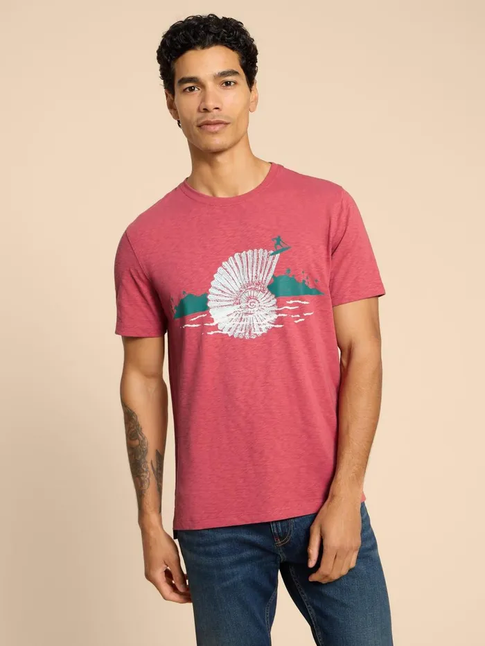 White Stuff TSHIRTS Surf Shell Graphic Tee Coral Print 8211 Men White Stuff TSHIRTS Surf Shell Graphic Tee Coral Print 8211 Men