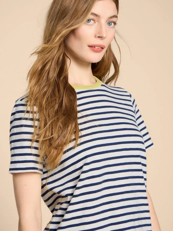 White Stuff TOPS and TEES ABBIE STRIPE CREW NECK TEE White Multi 8211 Women White Stuff TOPS and TEES ABBIE STRIPE CREW NECK TEE White Multi 8211 Women