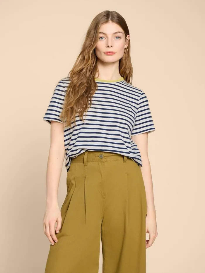 White Stuff TOPS and TEES ABBIE STRIPE CREW NECK TEE White Multi 8211 Women White Stuff TOPS and TEES ABBIE STRIPE CREW NECK TEE White Multi 8211 Women