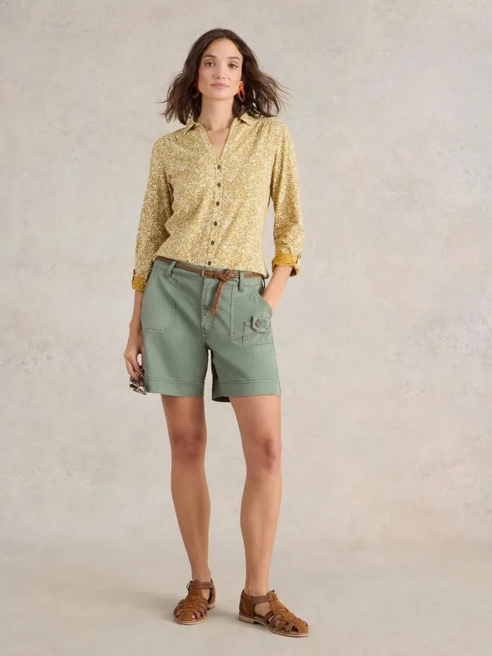 White Stuff TOPS and TEES ANNIE LONG SLEEVE PRINTED SHIRT Chartreuse Print 8211 Women