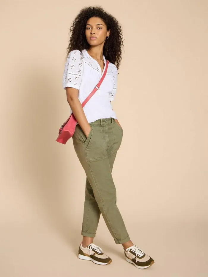 White Stuff TOPS and TEES BELLA BRODERIE MIX TOP Brilliant White 8211 Women