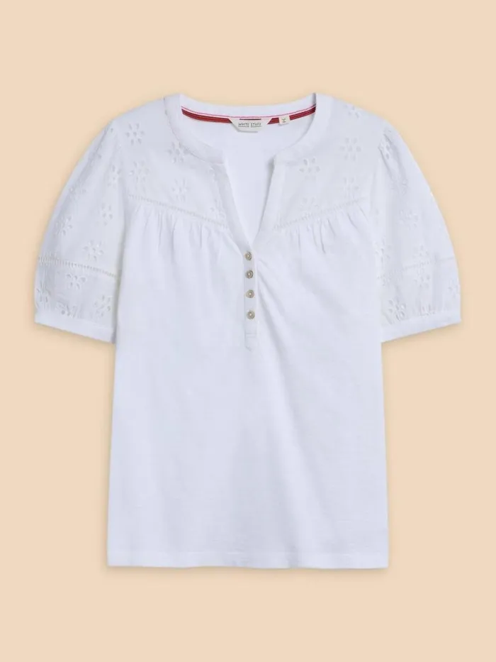 White Stuff TOPS and TEES BELLA BRODERIE MIX TOP Brilliant White 8211 Women White Stuff TOPS and TEES BELLA BRODERIE MIX TOP Brilliant White 8211 Women
