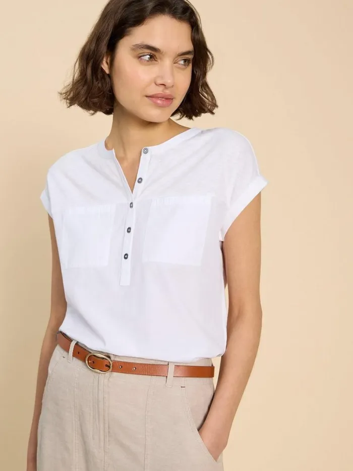 White Stuff TOPS and TEES BETH JERSEY SHIRT Brilliant White 8211 Women White Stuff TOPS and TEES BETH JERSEY SHIRT Brilliant White 8211 Women