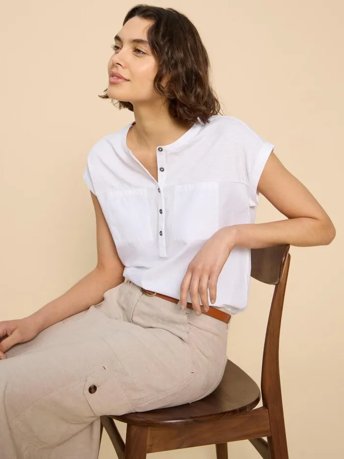 White Stuff TOPS and TEES BETH JERSEY SHIRT Brilliant White 8211 Women White Stuff TOPS and TEES BETH JERSEY SHIRT Brilliant White 8211 Women