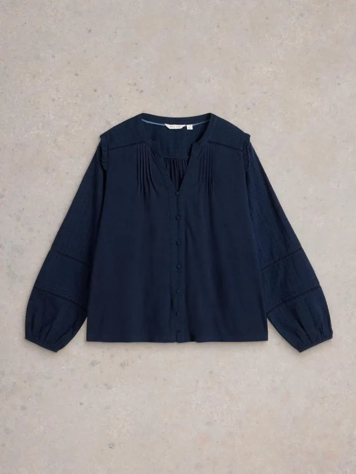 White Stuff TOPS and TEES BLOSSOM BUTTON NECK BOHO TOP French Navy 8211 Women White Stuff TOPS and TEES BLOSSOM BUTTON NECK BOHO TOP French Navy 8211 Women