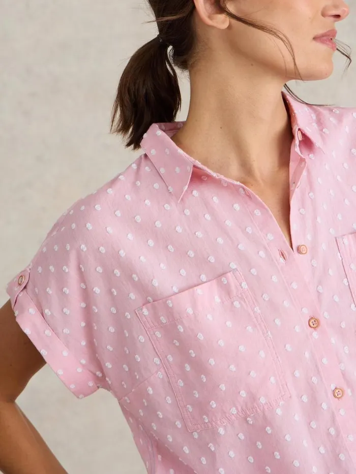 White Stuff TOPS and TEES Ellie Organic Cotton Shirt Pink Multi 8211 Women White Stuff TOPS and TEES Ellie Organic Cotton Shirt Pink Multi 8211 Women