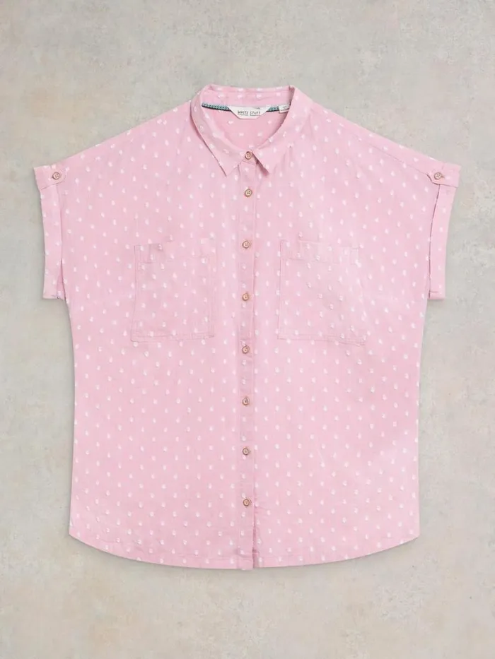 White Stuff TOPS and TEES Ellie Organic Cotton Shirt Pink Multi 8211 Women White Stuff TOPS and TEES Ellie Organic Cotton Shirt Pink Multi 8211 Women