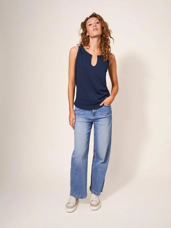 White Stuff TOPS and TEES Laila Notch Neck Vest French Navy 8211 Women