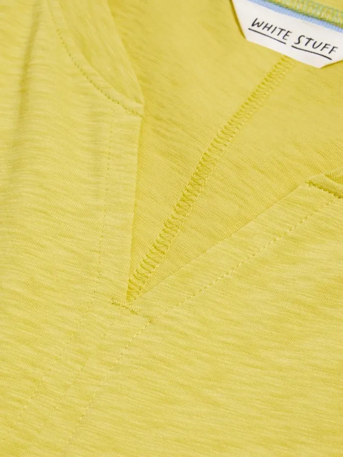 White Stuff TOPS and TEES NELLY NOTCH NECK COTTON TEE Bright Yellow 8211 Women White Stuff TOPS and TEES NELLY NOTCH NECK COTTON TEE Bright Yellow 8211 Women