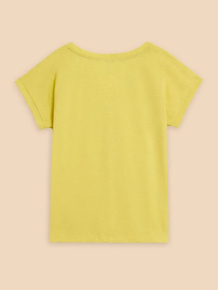 White Stuff TOPS and TEES NELLY NOTCH NECK COTTON TEE Bright Yellow 8211 Women White Stuff TOPS and TEES NELLY NOTCH NECK COTTON TEE Bright Yellow 8211 Women
