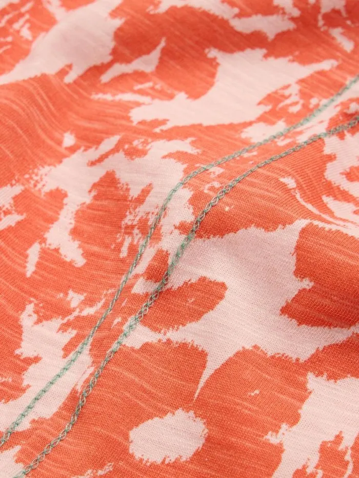 White Stuff TOPS and TEES NELLY NOTCH NECK COTTON TEE Orange Print 8211 Women White Stuff TOPS and TEES NELLY NOTCH NECK COTTON TEE Orange Print 8211 Women