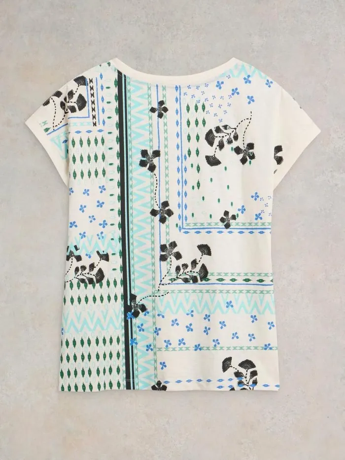 White Stuff TOPS and TEES NELLY NOTCH NECK COTTON TEE White Print 8211 Women White Stuff TOPS and TEES NELLY NOTCH NECK COTTON TEE White Print 8211 Women