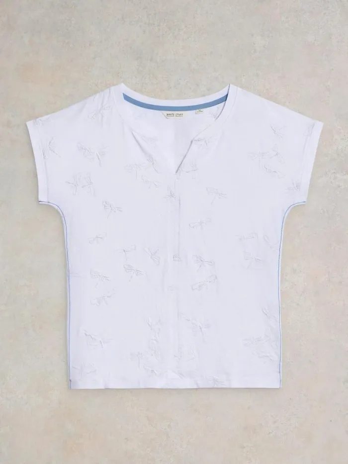 White Stuff TOPS and TEES NELLY NOTCH NECK EMBROIDERED TEE Brilliant White 8211 Women White Stuff TOPS and TEES NELLY NOTCH NECK EMBROIDERED TEE Brilliant White 8211 Women