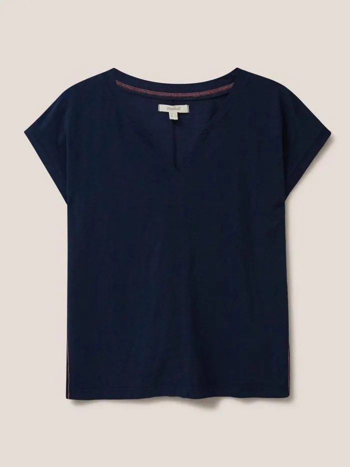 White Stuff TOPS and TEES Nelly Notch Neck Tee Dark Navy 8211 Women White Stuff TOPS and TEES Nelly Notch Neck Tee Dark Navy 8211 Women
