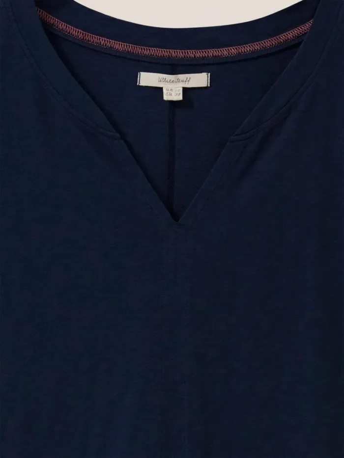 White Stuff TOPS and TEES Nelly Notch Neck Tee Dark Navy 8211 Women White Stuff TOPS and TEES Nelly Notch Neck Tee Dark Navy 8211 Women