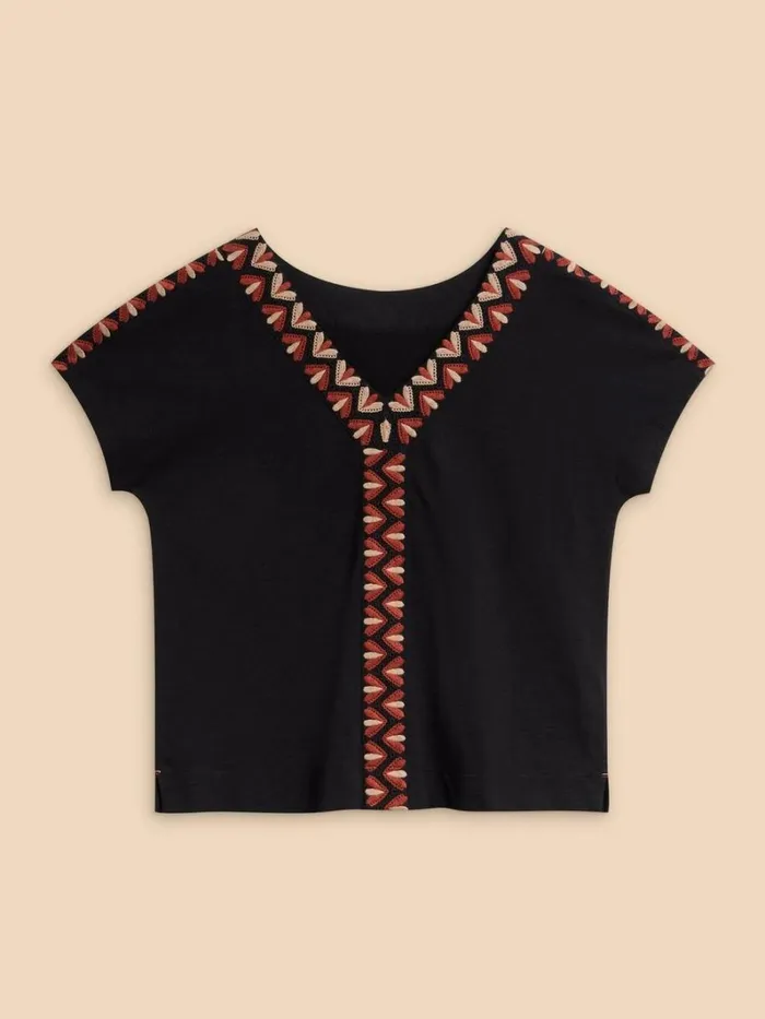 White Stuff TOPS and TEES NEVA EMBROIDERED TOP Black Multi 8211 Women White Stuff TOPS and TEES NEVA EMBROIDERED TOP Black Multi 8211 Women