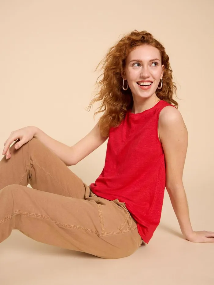 White Stuff TOPS and TEES RYLEE LINEN VEST Bright Red 8211 Women White Stuff TOPS and TEES RYLEE LINEN VEST Bright Red 8211 Women