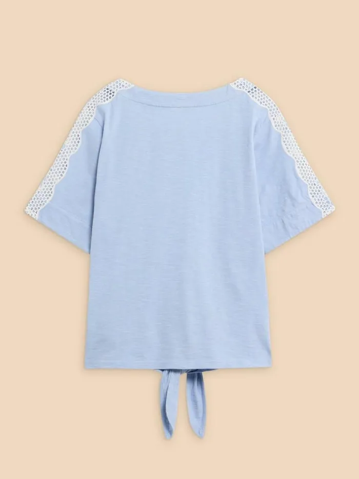White Stuff TOPS and TEES SARA TIE HEM CREW NECK TOP Mid Blue 8211 Women White Stuff TOPS and TEES SARA TIE HEM CREW NECK TOP Mid Blue 8211 Women