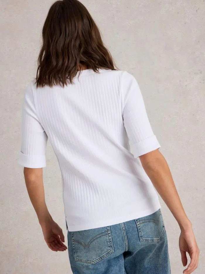 White Stuff TOPS and TEES SYDNEY RIB BOAT NECK Brilliant White 8211 Women White Stuff TOPS and TEES SYDNEY RIB BOAT NECK Brilliant White 8211 Women