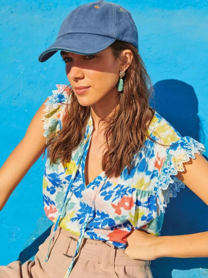 White Stuff TOPS and TEES TESSA WOVEN FRILL TOP White Print 8211 Women White Stuff TOPS and TEES TESSA WOVEN FRILL TOP White Print 8211 Women
